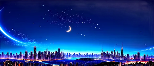 futuristic landscape,moon and star background,lunar landscape,alien planet,fantasy landscape,alien world,planet alien sky,night sky,nightscape,landscape background,clear night,starry sky,dream world,dusk background,planet,fantasy world,the night sky,planet eart,fantasy city,crescent moon,Illustration,Japanese style,Japanese Style 03