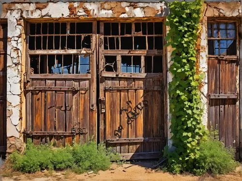 old door,garden door,old windows,rusty door,wooden door,iron door,greek island door,ventanas,farm gate,doors,garden shed,outbuilding,horse stable,wooden windows,abandoned building,old window,wood gate,front door,rustic,dilapidated building,Illustration,Abstract Fantasy,Abstract Fantasy 23