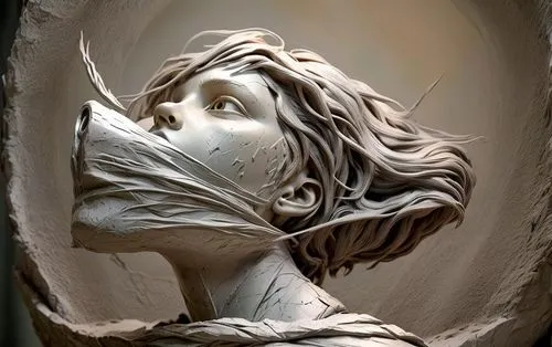 I want to create an image similar to the photo,woman sculpture,sculpt,sculptor,bernini,angel statue,baroque angel,the angel with the veronica veil,sculpture,raven sculpture,sculptor ed elliott,angel f