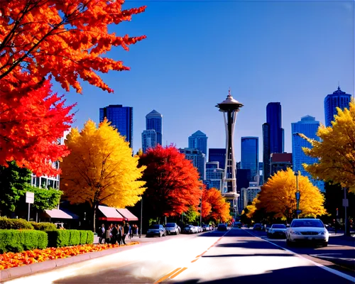 seattle,seattleite,space needle,seattleites,artthielseattle,autumn background,colorful city,fall landscape,fall foliage,seattlepolitics,washington,autumn scenery,yesler,city scape,autumn icon,belltown,seatac,fall colors,indian summer,lauravecseyseattle,Conceptual Art,Sci-Fi,Sci-Fi 19