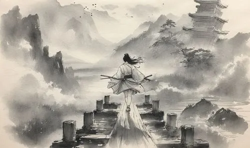 yi sun sin,huanghua,yushenkov,guanyin,mengzi,wudang,wuxia,jianghua,xuanxu,fenghuang,ink painting,kunqu,wenzhao,qingcheng,jianyin,xiaojian,daoist,xuanwu,rongfeng,yuexiu,Illustration,Paper based,Paper Based 30