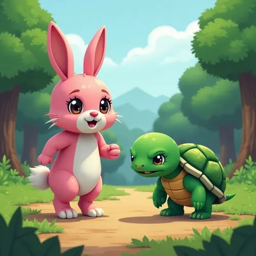 game illustration,cute cartoon image,green animals,ludot,children's background,neopets