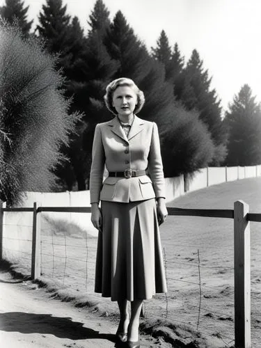 Eva Braun at the high fence in California.,woman standing beside fence looking into the camera,mitford,zetterlund,lyudmila,ingrid bergman,watzmannfrau,korosteleva