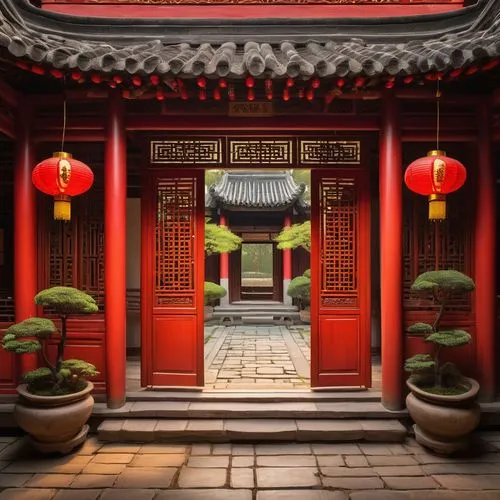 asian architecture,dojo,sanshui,hanhwa,fengshui,qibao,chuseok,jeonju,shuozhou,suzhou,kangxi,chengdu,hyang garden,jinyuan,red lantern,pengshui,pingyao,chaozhou,yonghai,japanese shrine,Art,Classical Oil Painting,Classical Oil Painting 41