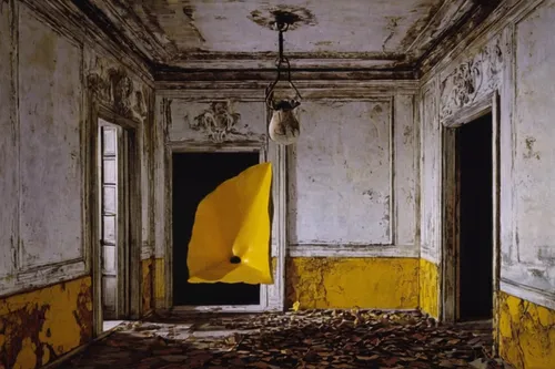 yellow wallpaper,yellow wall,abandoned room,penumbra,sulphur,yellow purse,empty interior,luxury decay,yellow orange,yellow mustard,dandelion hall,yellow garden,yellow,yellow light,yellow bell,the threshold of the house,hallway,yellow background,abandoned house,yellow machinery,Photography,Documentary Photography,Documentary Photography 28