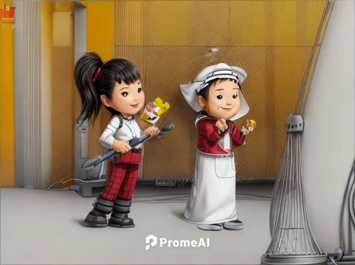 cute cartoon image,cute cartoon character,animated cartoon,little boy and girl,doll looking in mirror,ao dai,asian culture,anime cartoon,korean culture,cartoon doctor,asian costume,hanbok,kids illustr