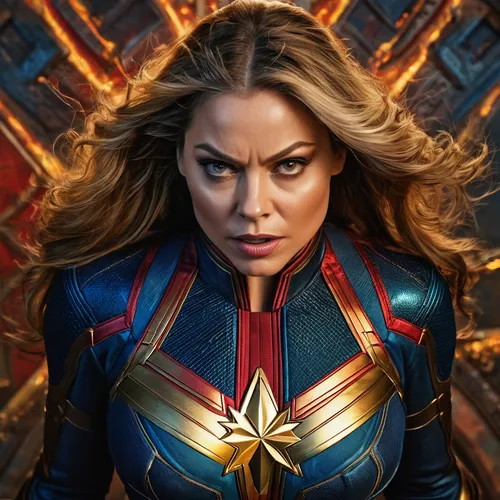 Capitana Marvel with the face of Ornella Muti, very angry,captain marvel,avenger,marvel,marvels,nova,power icon,superhero background,marvelous,marvel of peru,capitanamerica,captain american,captain,he