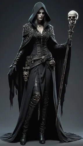 vax figure,raven sculpture,grimm reaper,grim reaper,3d figure,undead warlock,sorceress,figure of justice,game figure,skull statue,reaper,dodge warlock,vanitas,assassin,dark elf,caerula,gothic woman,3d model,vampire woman,skull bones,Photography,General,Fantasy