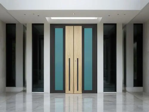 现代极简建筑户外入口效果，大理石护墙，地面大理石,metallic door,room door,hinged doors,hallway space,door,doors,levator,wooden door,doorframe,door trim,wardrobes,elevators,search interior solutions,corridors,walk-in closet,ar