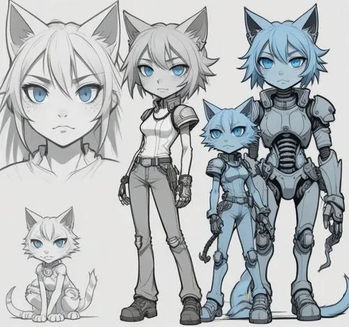 icecats,bluestar,armors,cat doodles,anthro,breed cat