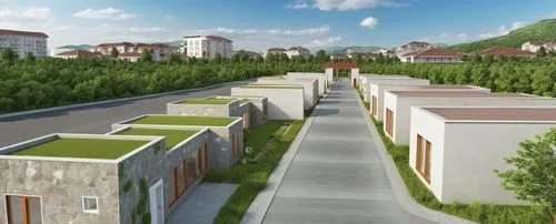 new housing development,townhomes,ecovillages,townhouses,residencial,cohousing,Photography,General,Realistic