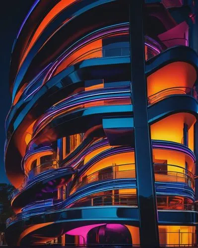 colorful spiral,multi storey car park,blavatnik,vivid sydney,balconies,spiral staircase,spirally,futuristic architecture,colored lights,escala,spiralled,spiralling,futuristic art museum,parkade,bundestag,apartment block,spiral,vdara,spirals,hotel w barcelona,Art,Artistic Painting,Artistic Painting 39