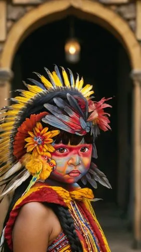 native american colombian girl,theyyam,ixil,kayapo,kathakali,diablada,patung garuda,newari,koodiyattam,lumad,garuda,kutiyattam,pintados,paiwan,balinese,embera,alebrije,intertribal,dayaks,raavan,kwakwa