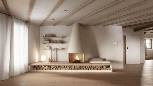 wooden beams,loft,travertine,fireplace,home interior,luxury home interior,Photography,General,Realistic