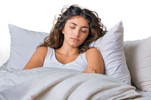 Morning, waking up, girl, messy hair, sleepy eyes, white pillow, soft blanket, cozy bedroom, warm lighting, 3/4 composition, shallow depth of field, gentle focus, pastel color tone.,misoprostol,premen