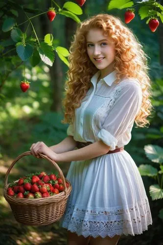 girl picking apples,wild strawberries,apple tree,picking apple,rose hip oil,native raspberry,red currant,apple orchard,apple harvest,red berries,apple trees,sweet pepperbush,basket of apples,rowanberries,red apples,guelder rose,sweet cherries,wild cherry,red mulberry,red currants,Art,Artistic Painting,Artistic Painting 40