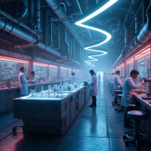 chemical laboratory,laboratory,laboratories,retro diner,laboratorium,neon human resources,experimenter,laboratory information,lab,experimenters,cleanroom,ufo interior,electroluminescence,cleanrooms,neon coffee,cryobank,electroluminescent,biotech,synthetic,nostromo,Photography,General,Realistic