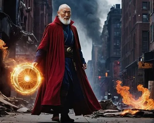 Replace with Cary-Hiroyuki Tagawa. He is bald and had a white long beard.,firelord,kryptonian,mordru,gallifrey,dormammu,hazam,dooku,professedly,saruman,asgardian,agamotto,magneto,gandalf,lothor,thorpe