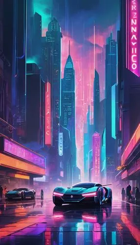 cyberpunk,futuristic,autopia,polara,futuristic landscape,3d car wallpaper,cybercity,cityscape,camaros,80's design,futuristic car,bladerunner,synth,neon arrows,car wallpapers,tron,futurist,elektrocar,futurepop,corvette,Illustration,Vector,Vector 18