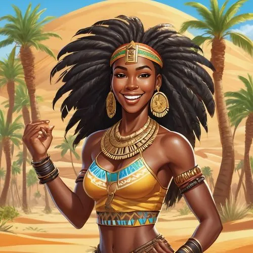 nubia,neferhotep,nubian,kemet,nefertari,neith,cleopatra,nephthys,ancient egyptian girl,african woman,teferi,asherah,neferneferuaten,wadjet,nile,afrikan,nefertiti,afrotropic,hatshepsut,pharaonic,Illustration,Japanese style,Japanese Style 19