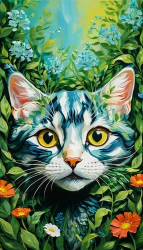 flower cat,tretchikoff,flower animal,rousseau,calico cat,cat image,Photography,Documentary Photography,Documentary Photography 08