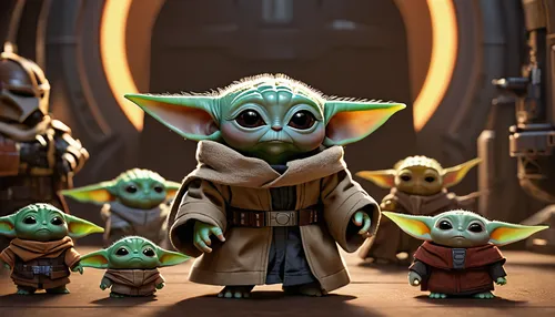 yoda,jedi,rots,starwars,star wars,mundi,storm troops,cg artwork,obi-wan kenobi,wicket,fathers and sons,george lucas,senate,force,republic,caper family,family portrait,clones,family outing,daisy family,Art,Classical Oil Painting,Classical Oil Painting 30