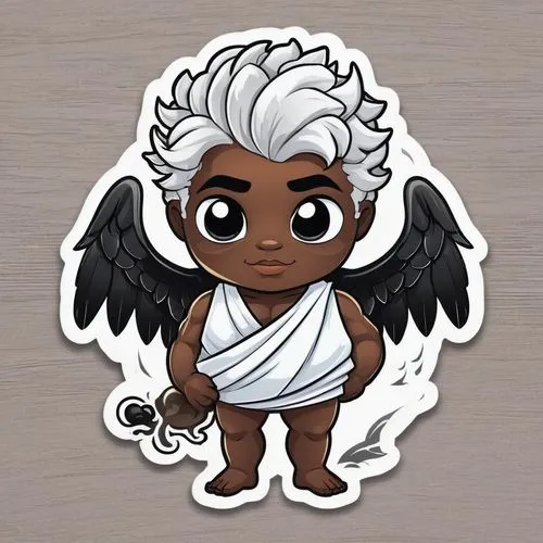 ororo,cherubim,business angel,uriel,harpy,gyrich,ayat,shiron,anjo,obatala,harpies,cupido,black angel,angelman,cherub,angel,cupid,azamiyah,angel figure,putto,Unique,Design,Sticker