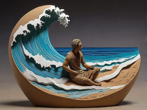 japanese waves,japanese wave,sculptor ed elliott,wood art,wave wood,japanese wave paper,sand art,sand clock,japanese art,wood carving,junshan yinzhen,churning,god of the sea,tsunami,mother earth statue,paper art,wave pattern,ocean waves,sea god,chinese art,Conceptual Art,Fantasy,Fantasy 15