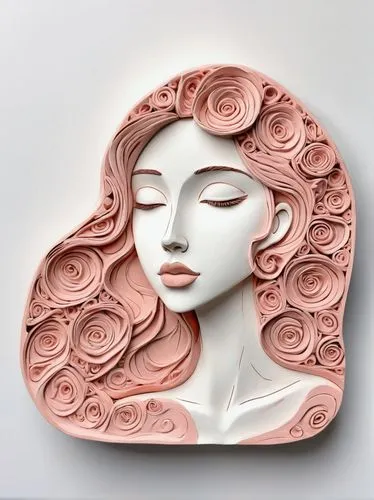 porcelain rose,biscuit rose de reims,decorative plate,art deco ornament,art nouveau,art deco woman,vosges-rose,art soap,art nouveau design,decorative figure,decorative art,paper art,wall plate,rose wreath,stone carving,woman sculpture,sculpt,rose quartz,clay packaging,wood carving,Illustration,Black and White,Black and White 05