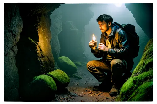 grylls,spelunking,spelunker,speleologists,cave tour,speleological,spelunkers,game illustration,caving,world digital painting,goldminer,3d background,background image,deckard,man holding gun and light,speleology,paleobotanist,cryptozoologist,sci fiction illustration,man praying,Art,Artistic Painting,Artistic Painting 27