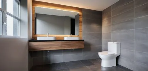 Modern Interior Design, modern bathroom, window, dark grey wall, white wall, timber, white floor
,modern minimalist bathroom,search interior solutions,luxury bathroom,bathroom cabinet,plumbing fitting