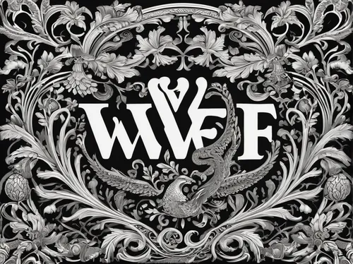 Create a vintage-inspired logo for WWF that evokes a sense of nostalgia and heritage.,wife,wife and husband,man and wife,ethel barrymore - female,wilfdlife,mrs white,wf,w badge,women's,wi fi,happy day