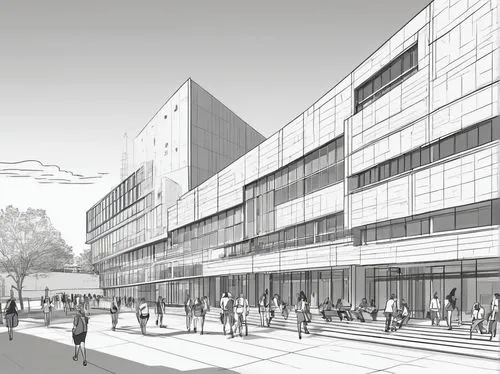 renderings,revit,redevelopment,sketchup,unbuilt,multistoreyed,reclad,redeveloped,3d rendering,newbuilding,arkitekter,mipim,arq,interserve,school design,europan,gensler,facade panels,redevelop,moneo,Illustration,Black and White,Black and White 04