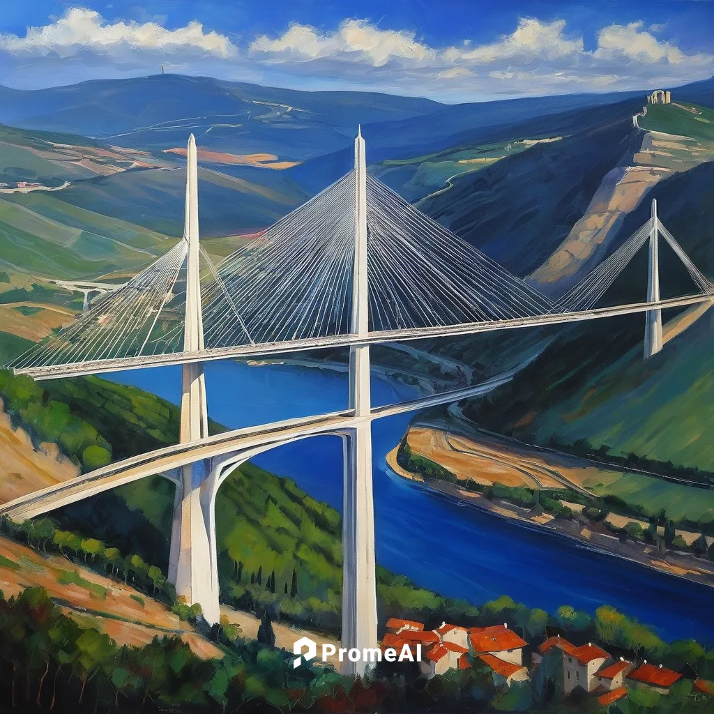 Viaduc de Millau en France                                                                                                                                                                              