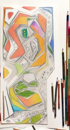 color pencil,colourful pencils,colored pencil background,colored pencils,color pencils,coloured pencils,colored pencil,colour pencils,colored crayon,pencil color,crayon colored pencil,colorful doodle,roundabout,car drawing,intersection,sheet drawing,cubism,pencil lines,highway roundabout,abstract multicolor,Landscape,Landscape design,Landscape Plan,Colored Pencil