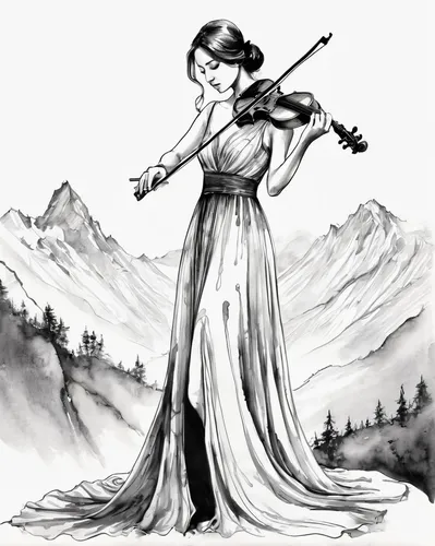 violin woman,woman playing violin,violinist,violin player,violinist violinist,violin,solo violinist,lindsey stirling,violinist violinist of the moon,concertmaster,playing the violin,violist,bass violin,woman playing,fiddle,violinists,fiddler,erhu,violins,flautist,Illustration,Black and White,Black and White 34