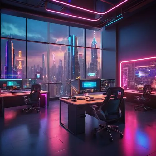 computer room,cyberpunk,modern office,cyberscene,cybertown,cybercity,cybercafes,working space,cyberport,creative office,neon human resources,computer workstation,cyberia,cyberworld,the server room,game room,offices,study room,workspaces,spaceship interior,Conceptual Art,Sci-Fi,Sci-Fi 26