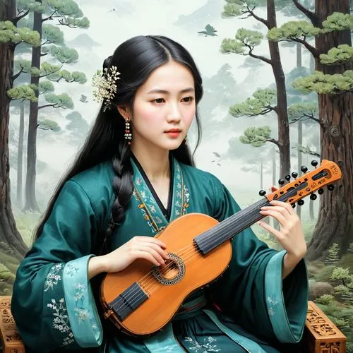 guqin,chuseok,gayageum,guzheng,hyang,jingqian,Illustration,Abstract Fantasy,Abstract Fantasy 07