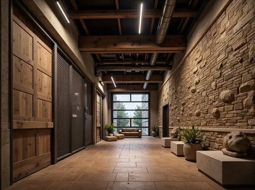 hallway space,entryway,entryways,hallway,loft,lofts,breezeway,wooden beams,stoneworks,luxury home interior,lobby,limewood,courtyards,fieldstone,stone wall,amanresorts,grayhawk,contemporary decor,wooden wall,mudroom