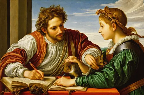 Write a heartwarming story about a developing friendship between two unlikely characters.,young couple,the annunciation,painting technique,meticulous painting,church painting,contemporary witnesses,ho