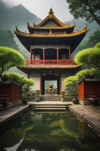 asian architecture,buddhist temple,the golden pavilion,wudang,hall of supreme harmony,yunnan,qingcheng,golden pavilion,hanging temple,teahouses,oriental painting,hengdian,qingnian,qingming,shaoming,taoist,qinshan,xingshan,oriental,shannxi,Illustration,Children,Children 03