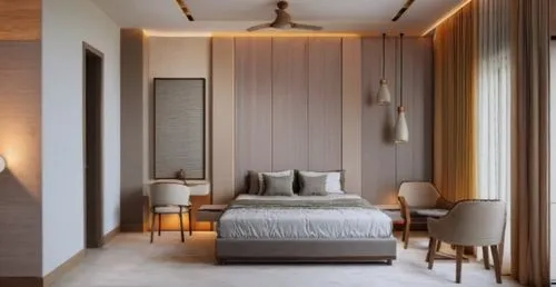 room divider,modern room,sleeping room,guest room,contemporary decor,bedroom,japanese-style room,boutique hotel,danish room,guestroom,modern decor,bamboo curtain,interior modern design,great room,interior decoration,interior design,wall lamp,wooden shutters,room lighting,canopy bed