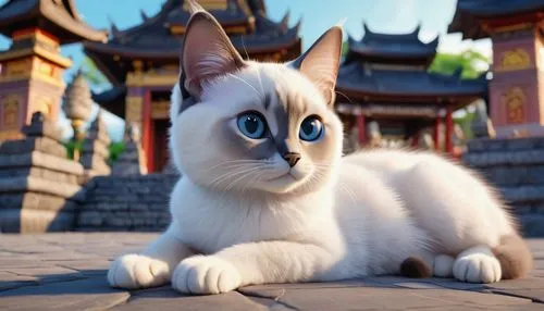 korin,siamese cat,miao,jiwan,cartoon cat,kimbundu,shifu,snowbell,blue eyes cat,cute cartoon character,siamese,chongkittavorn,miqdad,white cat,baoquan,cute cat,wufu,jiji the cat,cat with blue eyes,miqati,Unique,3D,3D Character