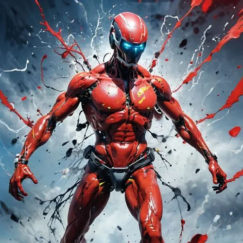 red super hero,ironman,sektor,muscular system,red,gantman