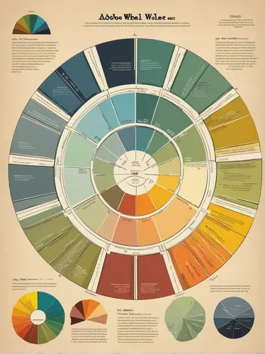 Create an elegant Adobe color wheel with a calm and soothing mood.,colour wheel,infographic elements,infographics,color wheel,water resources,color circle articles,potter's wheel,vector infographic,wa