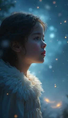 mystical portrait of a girl,little girl in wind,the snow queen,winter dream,fantasy portrait,little girl fairy,Photography,General,Realistic