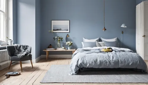 danish furniture,bedroom,scandinavian style,danish room,chalkhill blue,mazarine blue,modern room,bed linen,blue room,silvery blue,modern decor,guest room,blue pillow,boy's room picture,guestroom,children's bedroom,cuckoo light elke,trend color,bed frame,duvet cover,Art,Classical Oil Painting,Classical Oil Painting 20