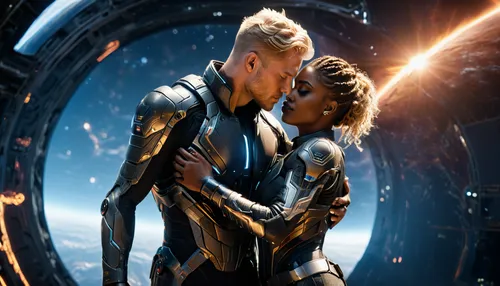 first kiss,passengers,valerian,boy kisses girl,smooch,pda,andromeda,making out,couple goal,kissing,into each other,nova,lost in space,couple in love,scifi,romantic scene,black couple,sci fi,romance,connection,Photography,General,Sci-Fi