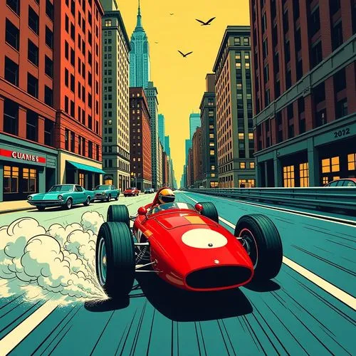 cartoon car,cartoon video game background,motorcity,speedster,muscle car cartoon,lastman,Illustration,American Style,American Style 04