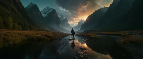 fantasy picture,fantasy landscape,photo manipulation,photomanipulation,reflection in water,shannara,virtual landscape,futuristic landscape,argentine patagonia,landscapes beautiful,reflection of the surface of the water,water reflection,reflexed,puddle,senja,eastern iceland,3d fantasy,metavolcanic,alien world,mirror water